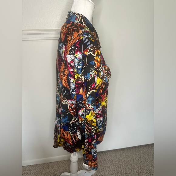 BCBGMaxAzria Butterflies button down shirt size PXL new with tag - Picture 3 of 10